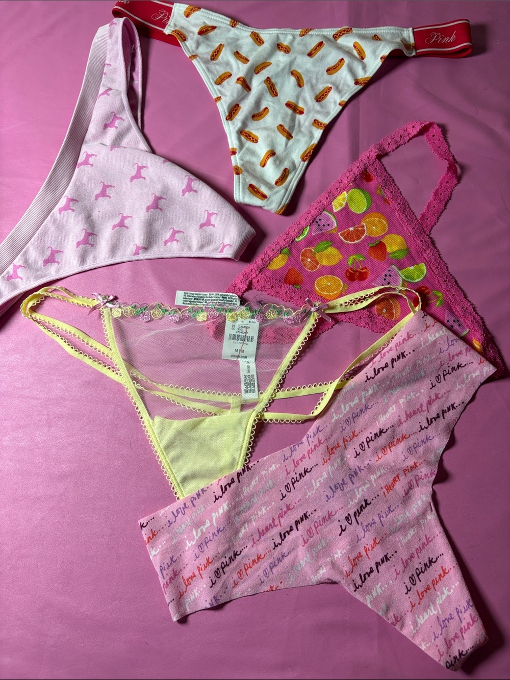 Victoria’s Secret Panties Pink & Yellow Size Medium NWT